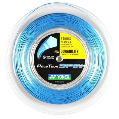 Yonex Poly Tour Spin 1.20 mm blau 200 m Tennissaite