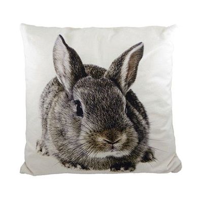 Kissen Kissenbezug Hase Kaninchen 50x50cm mit Füllung Dekokissen Kuschelkissen
