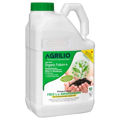 Agrilio Organic Folium+ 10 l Aminosäure Biostimulator Pflanzenstärke Blattdünger