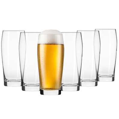 Krosno Chill Gläser für Bier Weizen Lagerbier | Set 6 | 500 ml | Spülmaschine
