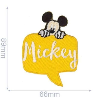 HKM 36536 Mickey Mouse Sprechblase Bügelbild, Patch, Micky Maus