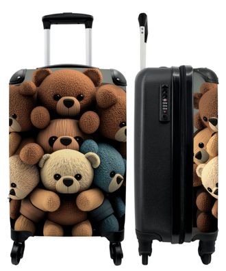 Koffer - Handgepäck - Teddybär - Stofftier - Braun - Design - Trolley - Rollkoffer -
