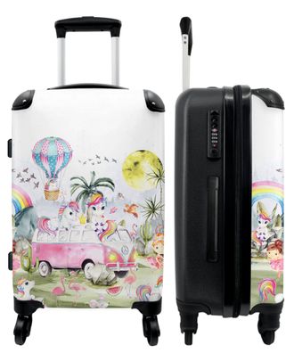 Großer Koffer - 90 Liter - Einhorn - Ballerina - Tiere - Rosa - Mädchen - Trolley -