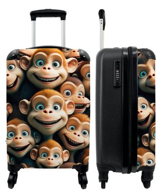 Koffer - Handgepäck - Affe - Tiere - Braun - Design - Trolley - Rollkoffer - Kleine