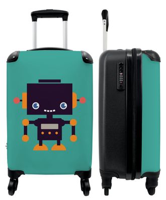 Koffer - Handgepäck - Roboter - Grün - Antenne - Orange - Kinder - Trolley -