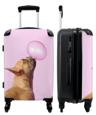 Großer Koffer - 90 Liter - Hund - Tiere - Kaugummi - Rosa - Trolley - Reisekoffer