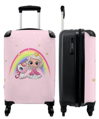 Koffer - Handgepäck - Prinzessin - Einhorn - Regenbogen - Rosa - Sterne - Trolley -
