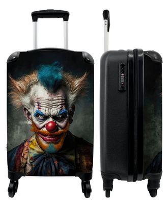 Koffer - Handgepäck - Clown - Porträt - Make-up - Clownsnase - Kleidung - Trolley -