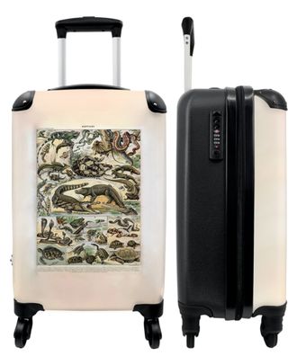 Koffer - Handgepäck - Reptilien - Illustration - Vintage - Natur - Tiere - Trolley -