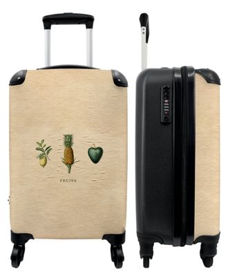 Koffer - Handgepäck - Obst - Ananas - Illustration - Vintage - Trolley - Rollkoffer -