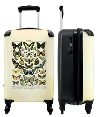Koffer - Handgepäck - Schmetterling - Natur - Vintage - Illustration - Tiere -