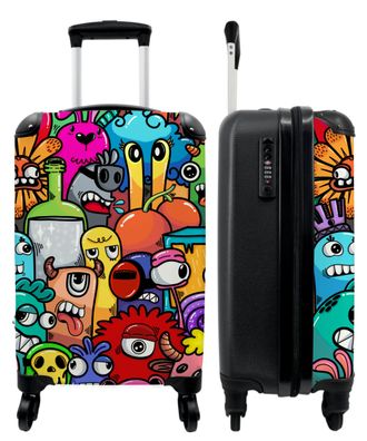 Koffer - Handgepäck - Design - Regenbogen - Tiere - Monster - Lustig - Trolley -