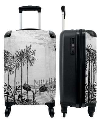 Koffer - Handgepäck - Wald - Dschungel - Natur - Vintage - Schwarz und weiß - Trolley