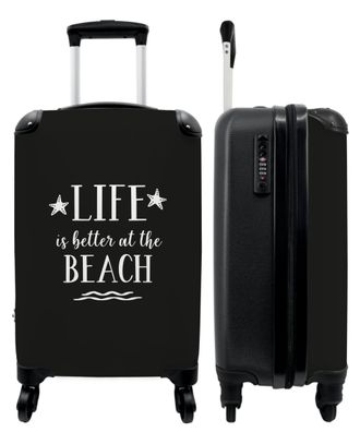 Koffer - Handgepäck - Zitate - Sterne - Schwarz - Weiß - "Das Leben ist besser am