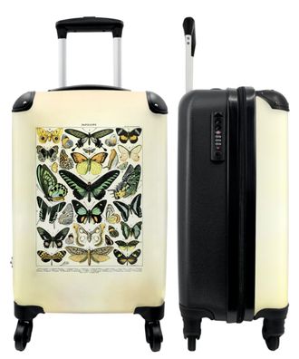 Koffer - Handgepäck - Schmetterling - Natur - Vintage - Tiere - Illustration -