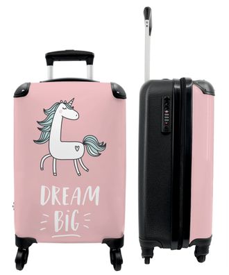 Koffer - Handgepäck - Zitat - Einhorn - Rosa - Großer Traum - Mädchen - Trolley -