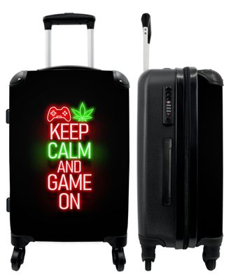 Großer Koffer - 90 Liter - Gaming - Neon - Ruhe bewahren und weiterspielen - Rot -
