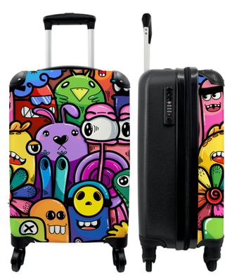 Koffer - Handgepäck - Monster - Blumen - Regenbogen - Design - Lustig - Trolley -