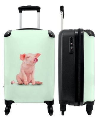 Koffer - Handgepäck - Schwein - Rosa - Sockel - Tiere - Trolley - Rollkoffer - Kleine
