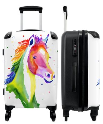 Großer Koffer - 90 Liter - Pferd - Regenbogen - Kinder - Farben - Trolley -
