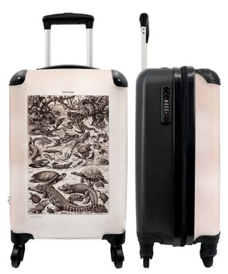 Koffer - Handgepäck - Retro - Reptilien - Illustration - Adolphe Millot - Trolley -
