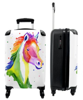 Koffer - Handgepäck - Pferd - Regenbogen - Kinder - Farben - Trolley - Rollkoffer -