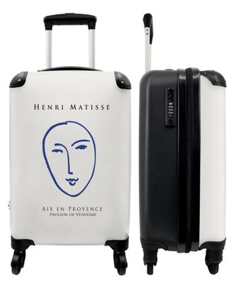 Koffer - Handgepäck - Kunst - Matisse - Strichzeichnung - Gesicht - Blau - Trolley -