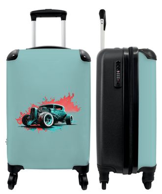 Koffer - Handgepäck - Auto - Oldtimer - Farbe - Grün - Trolley - Rollkoffer - Kleine