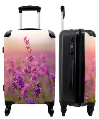 Großer Koffer - 90 Liter - Lavendel - Blumen - Lila - Botanisch - Trolley -