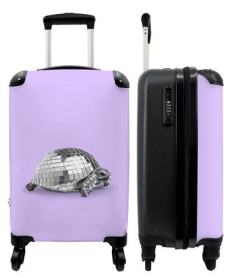 Koffer - Handgepäck - Schildkröte - Discokugel - Disco - Tier - Lila - Trolley -