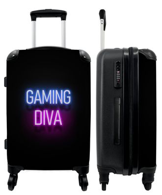 Großer Koffer - 90 Liter - Gaming - Zitate - Neon - Gaming-Diva - Frauen - Trolley -