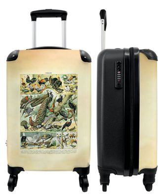 Koffer - Handgepäck - Vintage - Pfau - Vogel - Illustration - Millot - Trolley -