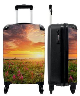 Koffer - Handgepäck - Blumen - Gras - Natur - Sonnenuntergang - Trolley - Rollkoffer