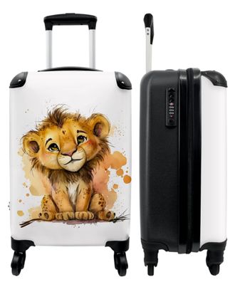 Koffer - Handgepäck - Löwe - Aquarell - Braun - Tiere - Trolley - Rollkoffer - Kleine