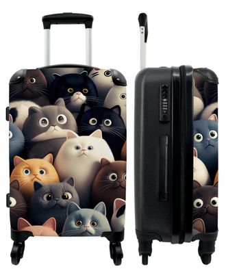 Großer Koffer - 90 Liter - Katze - Tiere - Katze - Muster - Trolley - Reisekoffer