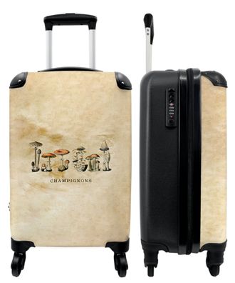 Koffer - Handgepäck - Vintage - Pilze - Braun - Illustration - Trolley - Rollkoffer -
