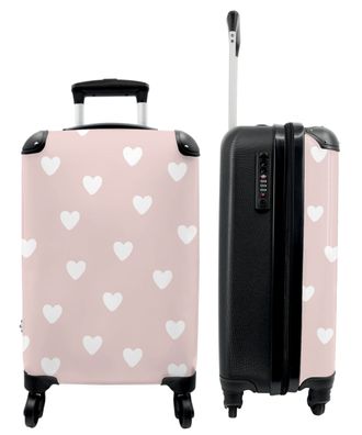 Koffer - Handgepäck - Muster - Herz - Mädchen - Rosa - Trolley - Rollkoffer - Kleine