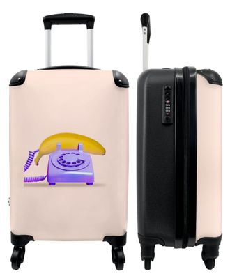 Koffer - Handgepäck - Banane - Telefon - Lila - Gelb - Trolley - Rollkoffer - Kleine