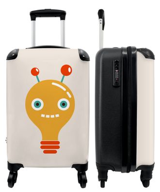 Koffer - Handgepäck - Glühbirne - Roboter - Beige - Lächeln - Kinder - Trolley -