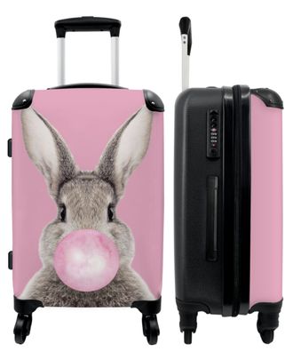 Großer Koffer - 90 Liter - Kaninchen - Kinder - Kaugummi - Rosa - Trolley -