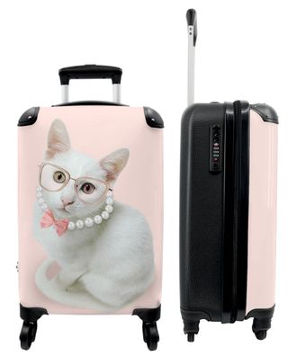 Koffer - Handgepäck - Katze - Perlen - Brille - Rosa - Trolley - Rollkoffer - Kleine