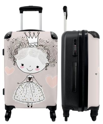 Großer Koffer - 90 Liter - Prinzessin - Kinder - Mädchen - Krone - Kleid - Trolley -