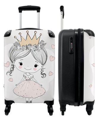 Koffer - Handgepäck - Prinzessin - Herzen - Blumen - Krone - Mädchen - Trolley -
