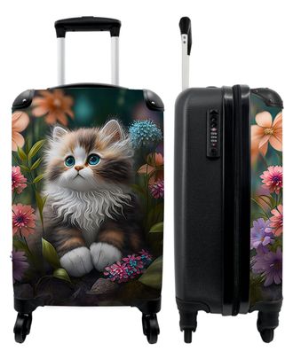 Koffer - Handgepäck - Kätzchen - Illustration - Blumen - Natur - Trolley - Rollkoffer