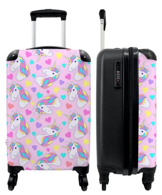 Koffer - Handgepäck - Einhorn - Mädchen - Muster - Herz - Trolley - Rollkoffer -