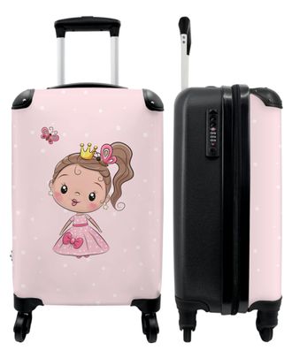 Koffer - Handgepäck - Prinzessin - Mädchen - Rosa - Tupfen - Pastell - Schmetterling