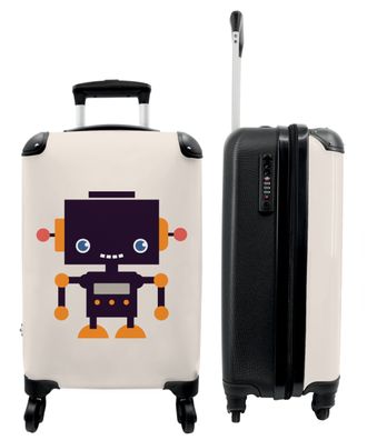 Koffer - Handgepäck - Roboter - Antenne - Beige - Kinder - Trolley - Rollkoffer -