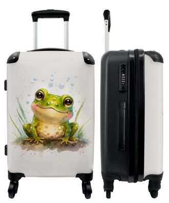 Großer Koffer - 90 Liter - Frosch - Grün - Aquarell - Tiere - Trolley - Reisekoffer