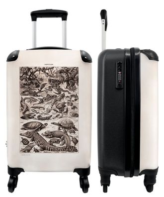 Koffer - Handgepäck - Vintage - Retro - Tiere - Reptilien - Illustration - Trolley -