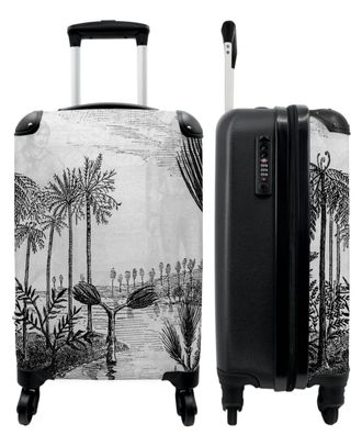 Koffer - Handgepäck - Dschungel - Natur - Vintage - Schwarz und weiß - Trolley -